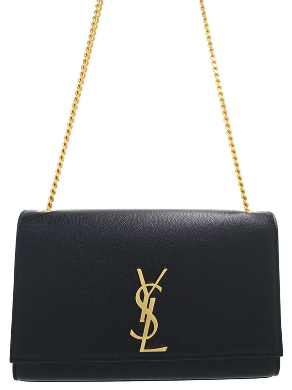 Saint Laurent- Paris Kate Monogram Satchel Chain Shoulder Bag Black