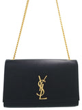 Saint Laurent- Paris Kate Monogram Satchel Chain Shoulder Bag Black