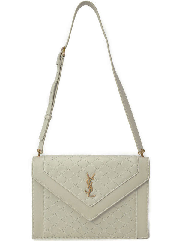 Saint Laurent- Paris Satchel Gabby Shoulder Strap Light Gray Black