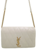 Saint Laurent- Paris Monogram Angie Shoulder Bag Beige Black