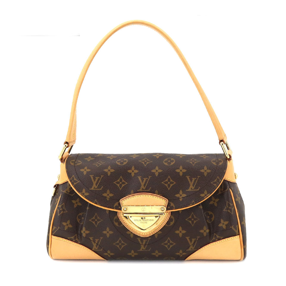 Louis Vuitton Monogram Beverly MM Shoulder Bag Brown Gold Hardware