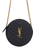 Saint Laurent- Paris Vinyl Chain Shoulder Bag Black