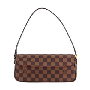 Louis Vuitton Damier Recolator Shoulder Bag Ebene Brown Gold Hardware
