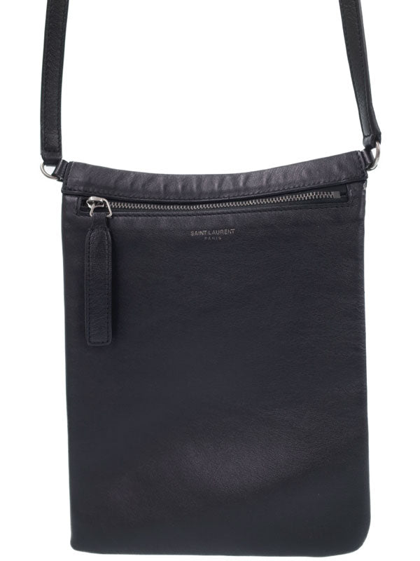 Saint Laurent- Paris Flat Pouch Sid Crossbody Bag Shoulder Bag Black