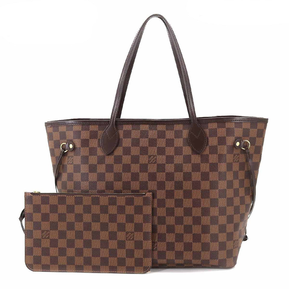 Louis Vuitton Damier Neverfull MM Tote Bag Ebene Brown
