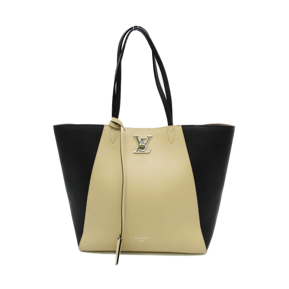 Louis Vuitton Lock Me Cover Tote Bag Taurillon Leather Black Vannie Noir