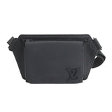 Louis Vuitton Aerogram Takeoff Sling Bum Bag Body Bag Leather Black Metal Fittings