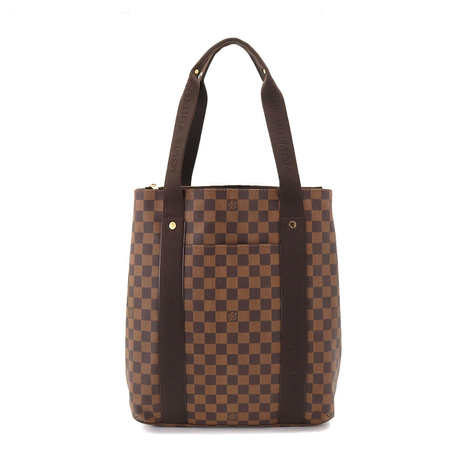 Louis Vuitton Damier Cabas Bobourg Tote Bag Ebene Gold Metal Fittings