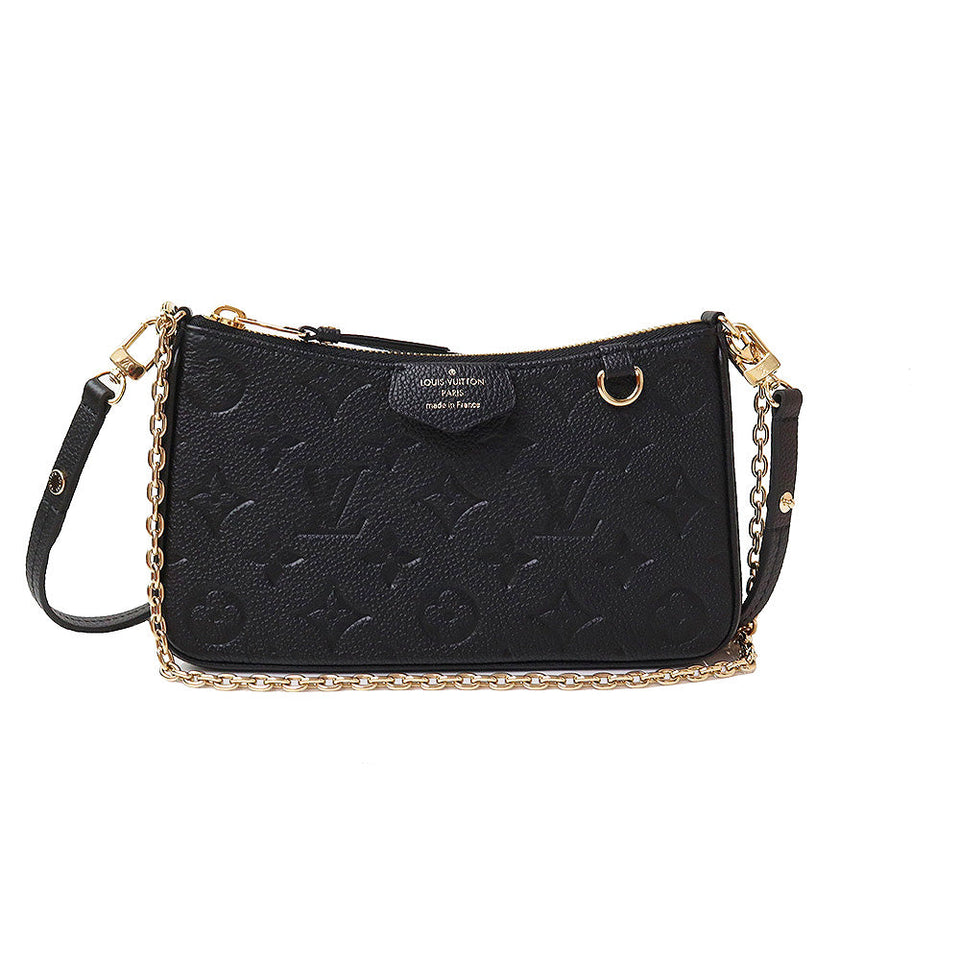 Louis Vuitton Easy Pouch Chain Shoulder Bag Monogram Implant Noir