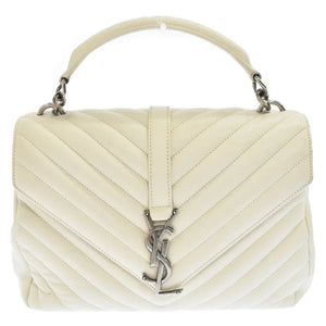 Saint Laurent- Paris Satchel 2way Chain Shoulder Bag White
