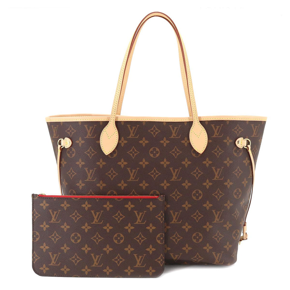 Louis Vuitton Monogram Neverfull MM Tote Bag Brown Series RFID Neverfull MM