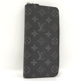 Louis Vuitton Vertical Round Zipper Long Wallet Eclipse Black