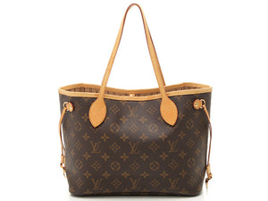 Louis Vuitton Neverfull PM Handbag Tote Bag Monogram Brown