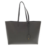 Saint Laurent- Paris Logo Print East Waist Leather Tote Bag Gray