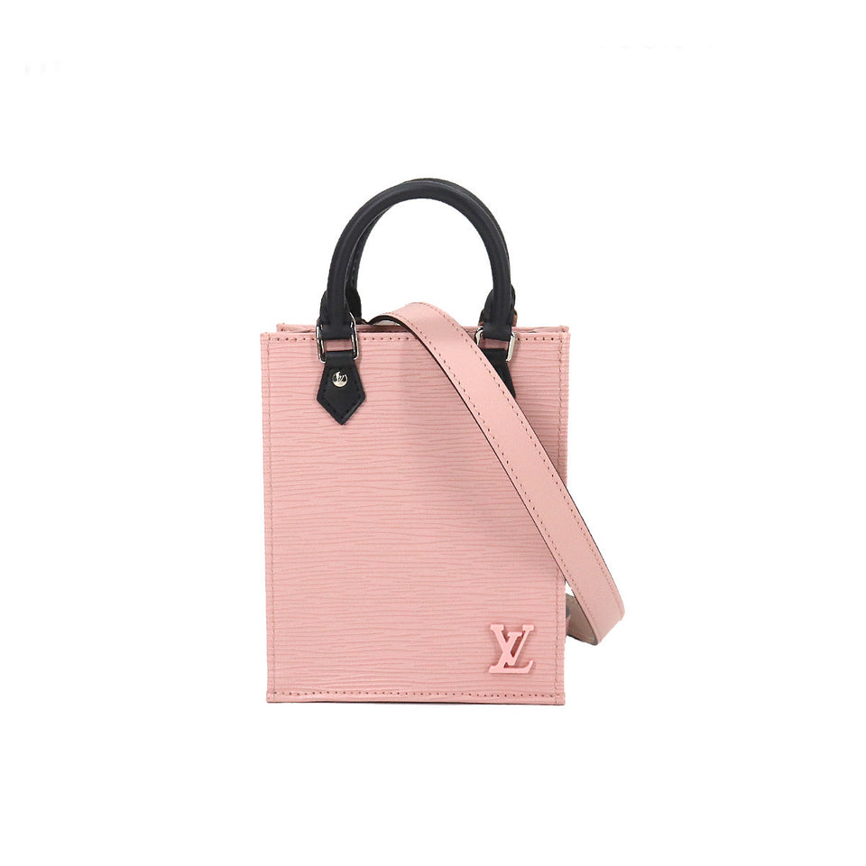 Louis Vuitton Epi Petit Sac Plat 2way Hand Shoulder Bag Rose Ballerine