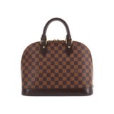 Louis Vuitton Damier Alma PM Hand Bag Ebene Brown