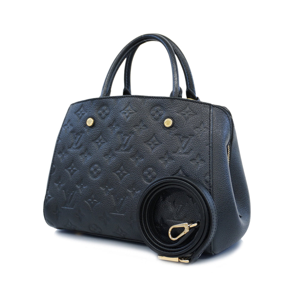 Louis Vuitton Handbag Monogram Emplant Montaigne BB Noir