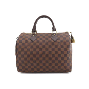 Louis Vuitton Damier Speedy 30 Hand Bag Ebene Brown Gold Hardware