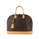 Louis Vuitton Monogram Alma GM Hand Bag Brown Gold Hardware