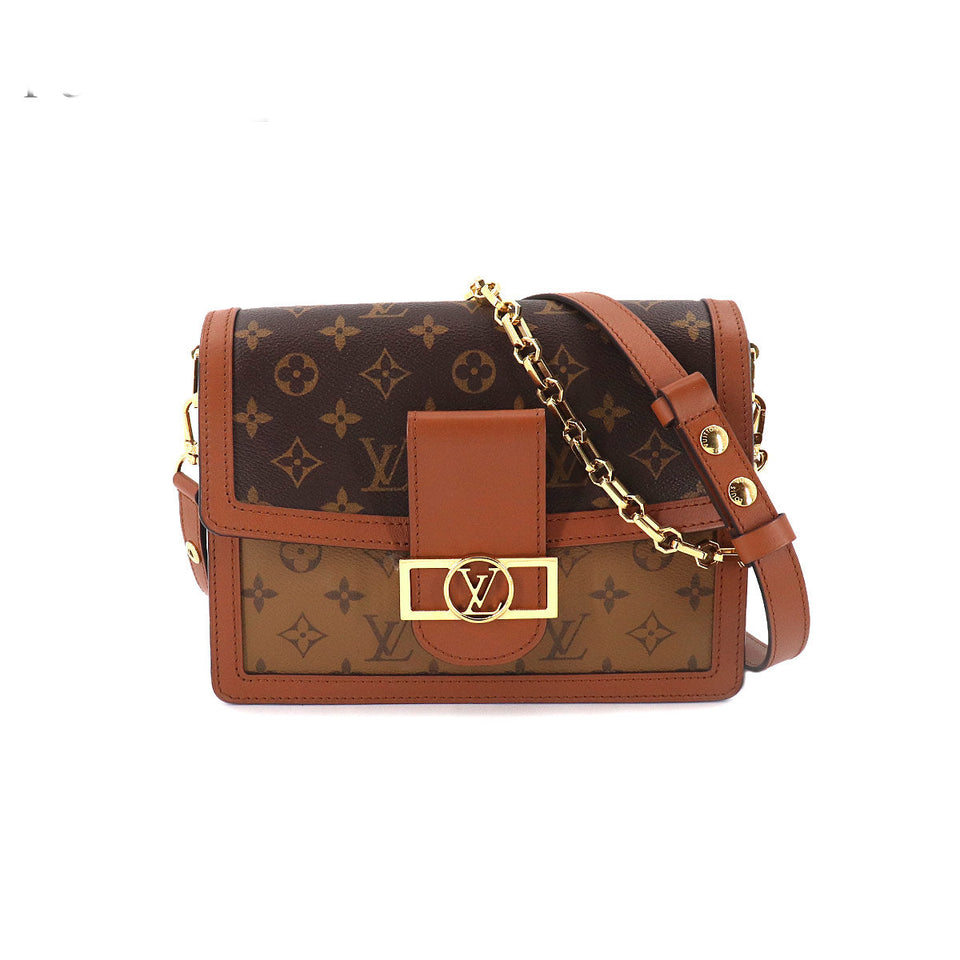 Louis Vuitton Monogram Reverse Dauphine Shoulder Bag Brown