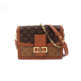 Louis Vuitton Monogram Reverse Dauphine Shoulder Bag Brown