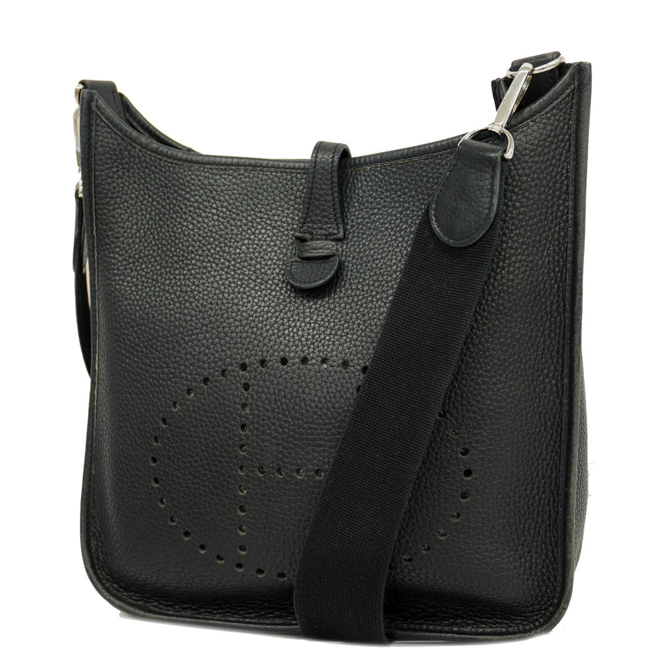 Hermès Evelyne-Style Shoulder Bag Black Taurillon Clémence Leather (31cm)