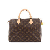 Louis Vuitton Monogram Speedy 30 Hand Bag Brown RFID Gold Hardware