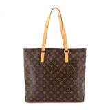 Louis Vuitton Monogram Cabas Mezzo Tote Bag Brown Gold Metal Fittings