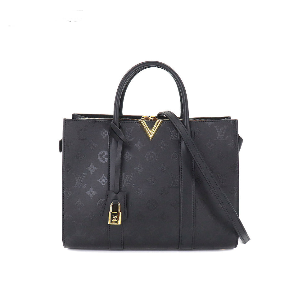 Louis Vuitton Very Tote MM 2 Way Hand Shoulder Bag Leather Noir