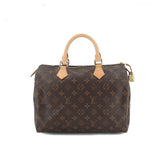 Louis Vuitton Monogram Speedy 30 Hand Bag Brown RFID Gold Hardware