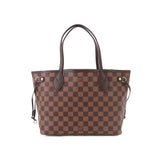 Louis Vuitton Damier Neverfull PM Tote Bag Ebene Brown Gold Hardware