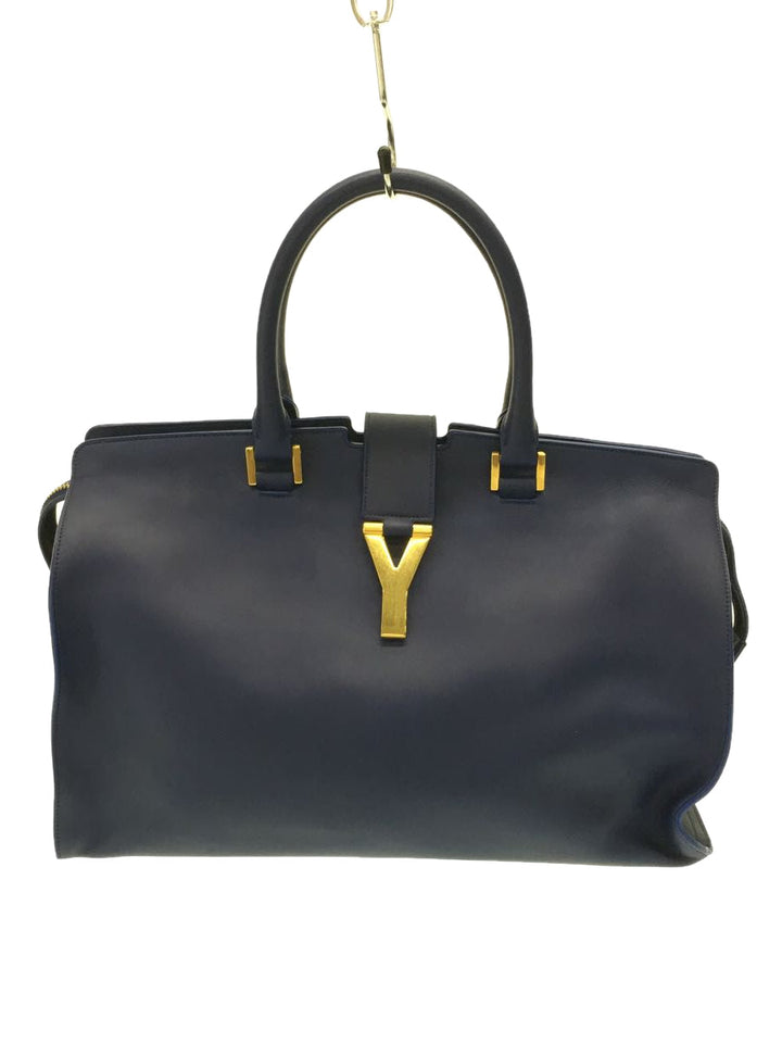 Yves Saint Laurent- Petit Cabas Handbag Boston Bag Leather Navy