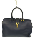 Yves Saint Laurent- Petit Cabas Handbag Boston Bag Leather Navy
