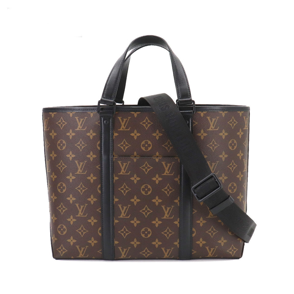Louis Vuitton Macassar Weekend Tote PM Shoulder Bag Black