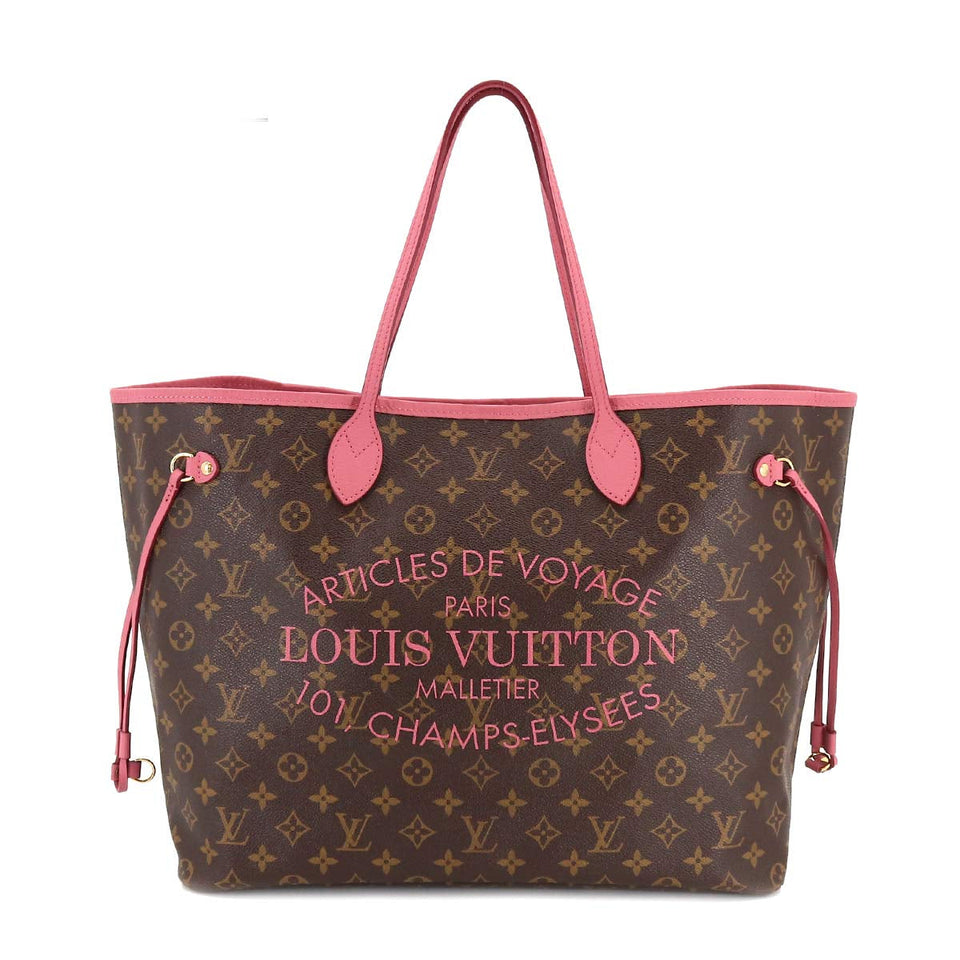 Louis Vuitton Monogram Ikat Flower Neverfull GM Tote Bag Rose Velour