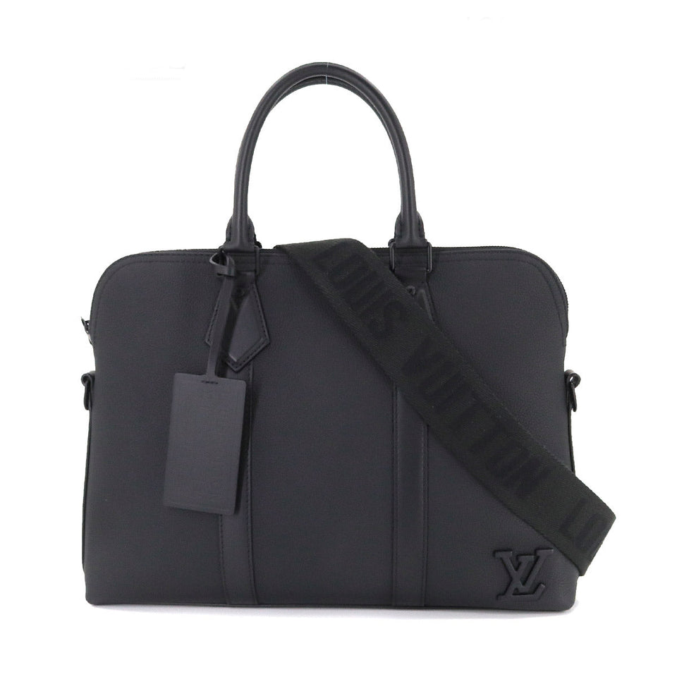 Louis Vuitton Aerogram Takeoff Shoulder Bag Leather Black