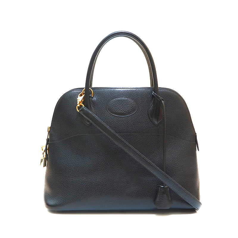 Hermes Bolide 31 G Metal Fittings Handbag ◯x Engraved Ardennes Black