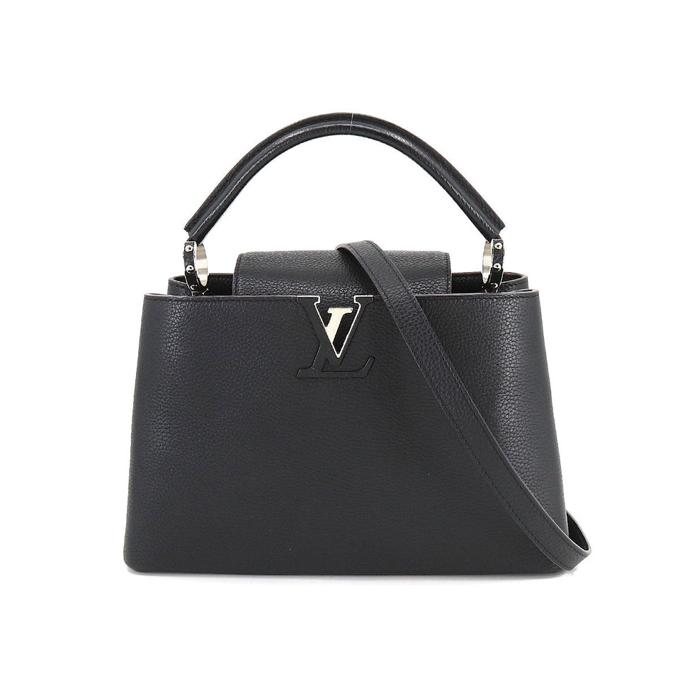 Louis Vuitton Capucines MM Shoulder Bag Taurillon Leather Black