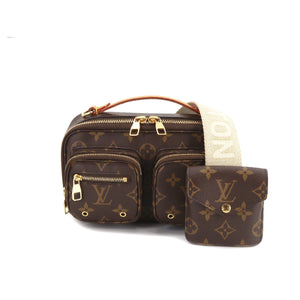 Louis Vuitton Monogram Utility Crossbody Shoulder Bag Brown