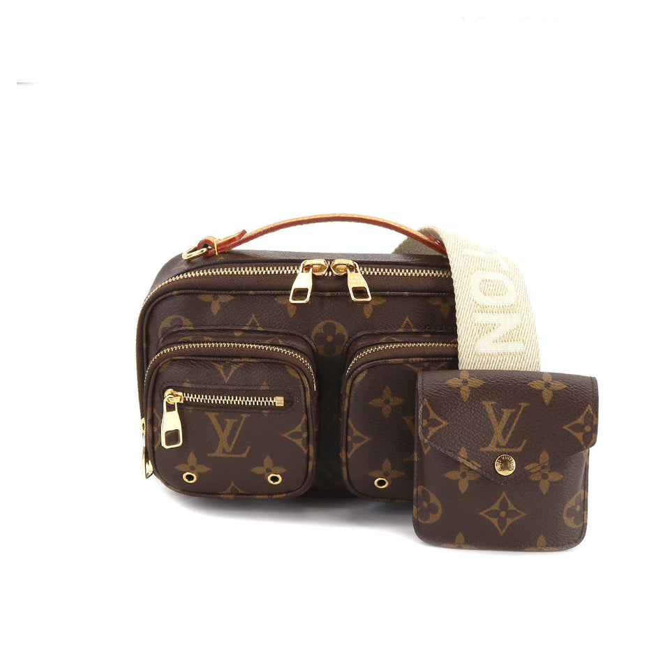 Louis Vuitton Monogram Utility Crossbody Shoulder Bag Brown