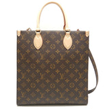 Louis Vuitton Monogram Sac Plat PM Tote Bag Brown