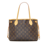 Louis Vuitton Monogram Neverfull PM Handbag Tote Bag Brown