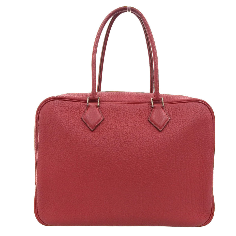 Hermes Plume 32 Handbag Togo Crimson Red Series Gold Metal Fittings