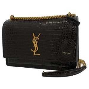 Saint Laurent- Paris Chain Shoulder Bag Embossed Sunset Black