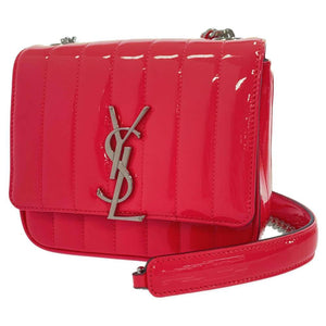 Saint Laurent- Paris Shoulder Bag Vicky Patent Pink