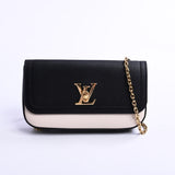 Louis Vuitton Pochette Lock Me Shoulder Bag Kataoshi Leather Black