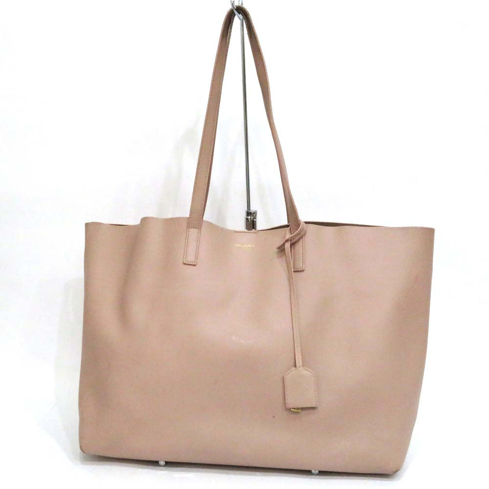 Saint Laurent- Leather Tote Bag With B Rank Pink Pouch
