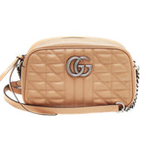 Gucci GG Marmont Shoulder Bag Leather Light Brown