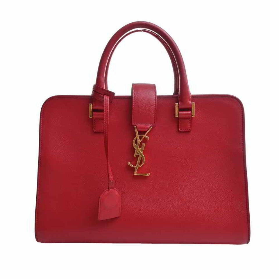Saint Laurent- Leather Baby Cabas 2way Handbag Red