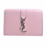 Saint Laurent- Leather Tiny Wallet Tri-fold Compact Wallet Pink